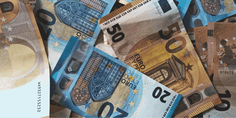 Euro-Banknoten mit Fade-Effekt